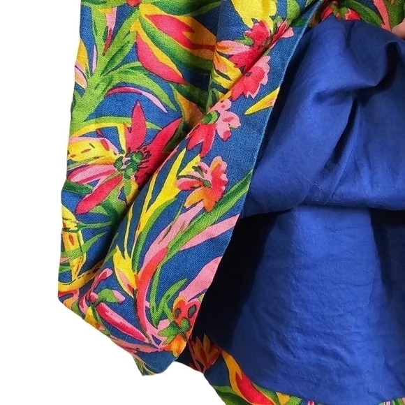 J.Crew floral linen blend multicolor stretch waist skirt size14 - Picture 6 of 12